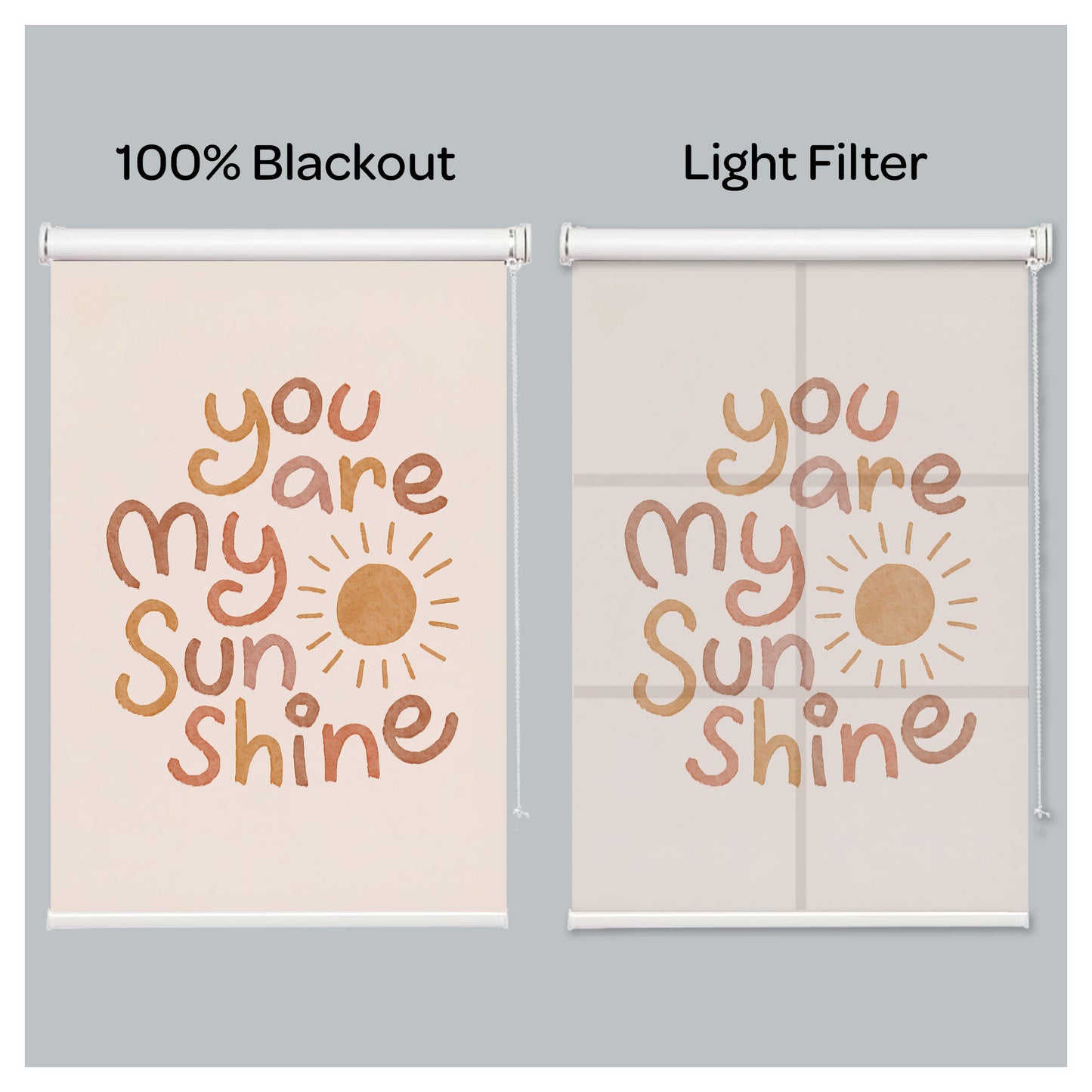 "YOU ARE MY SUNSHINE" Boho Pattern Print Theme Window Roller Shade