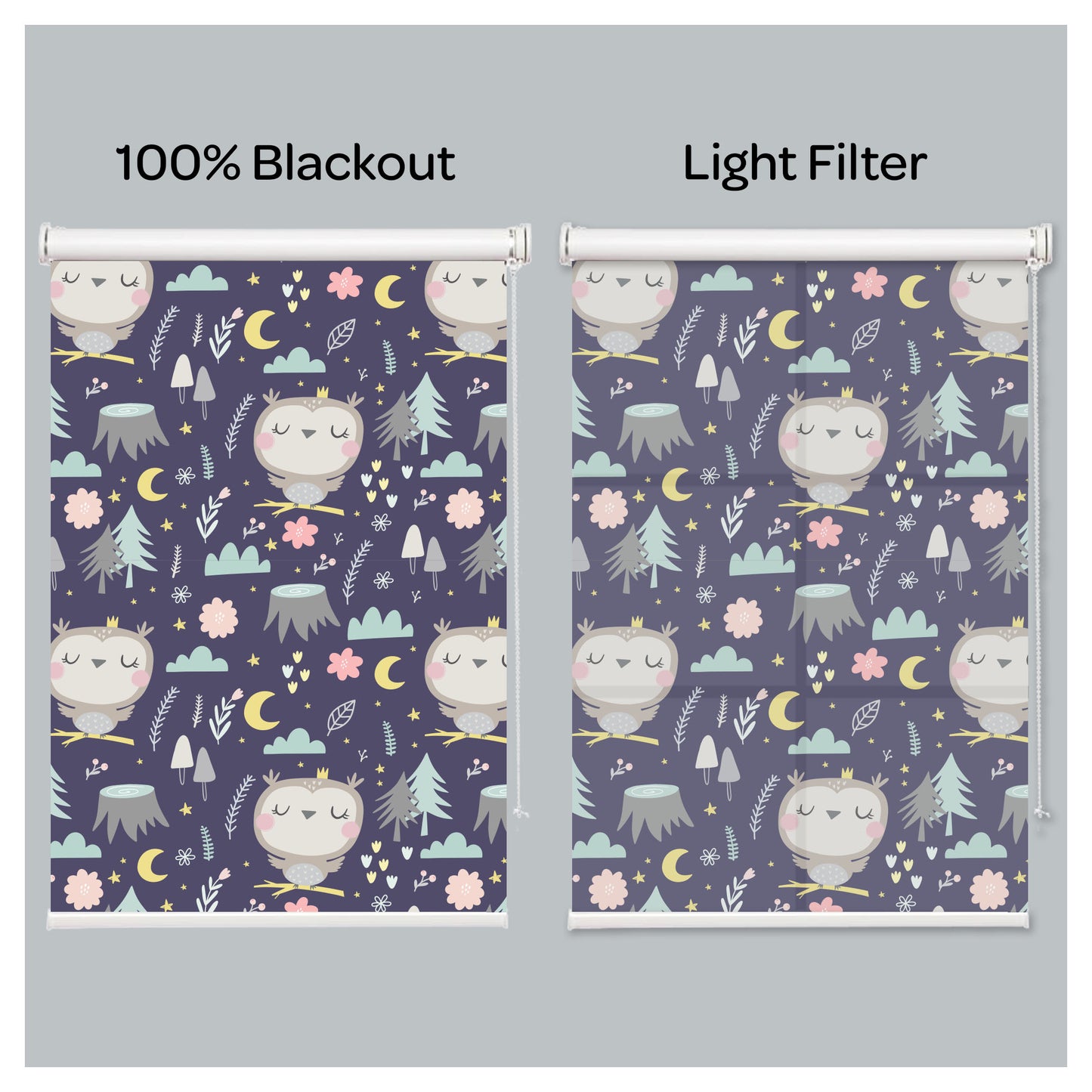 Nursery Night Owls Window Roller Shade