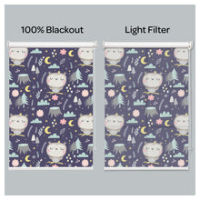 Load image into Gallery viewer, Nursery Night Owls Window Roller Shade
