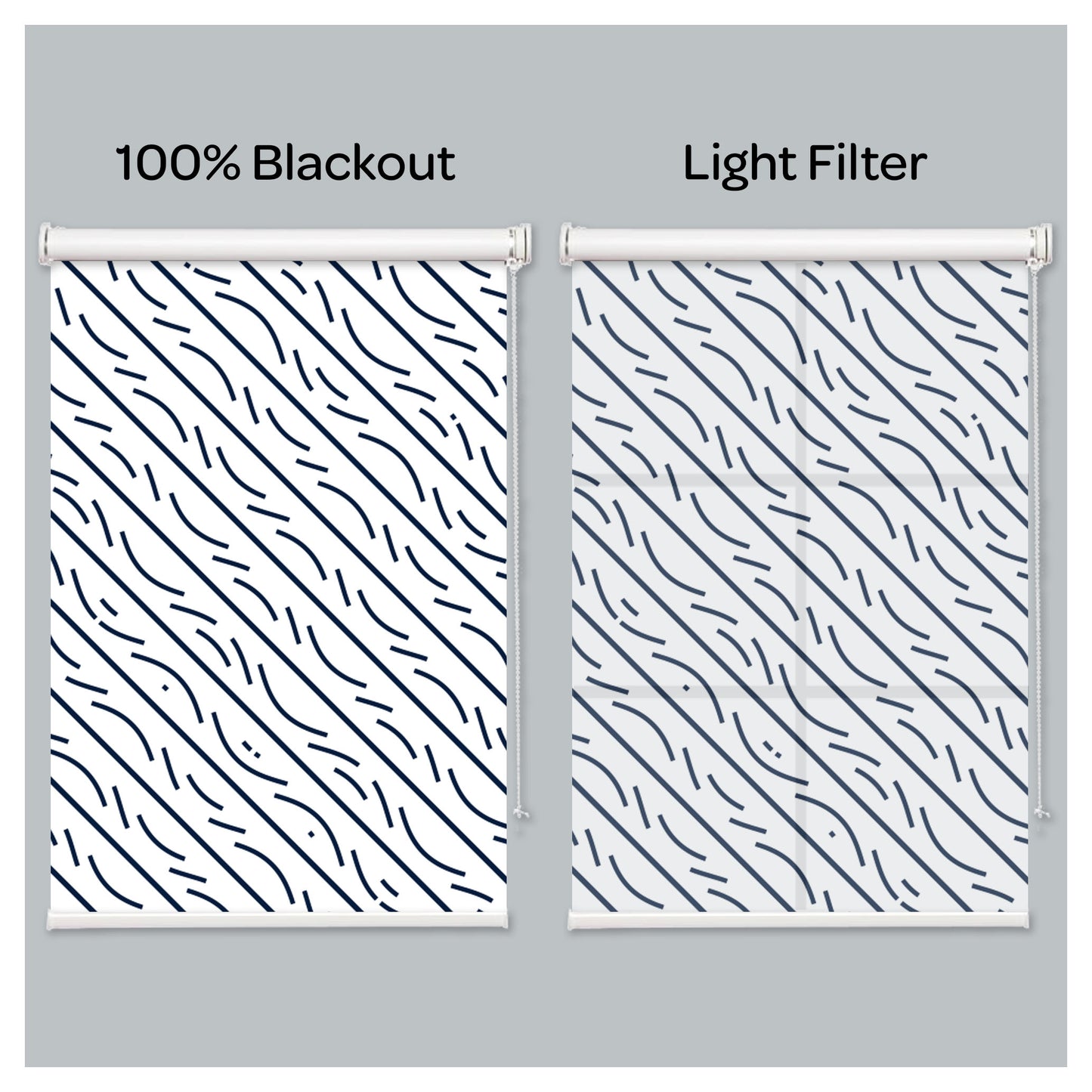 Lines Pattern in White Background Window Roller Shade