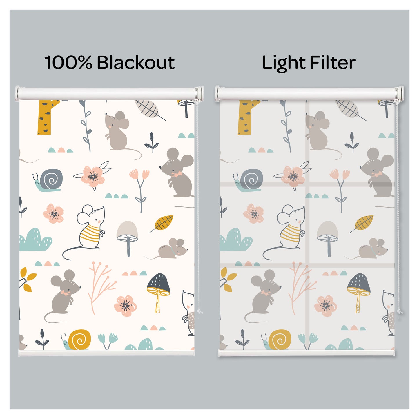 Little Mice Mousie Mouse Nursery Kid Room Window Roller Shade