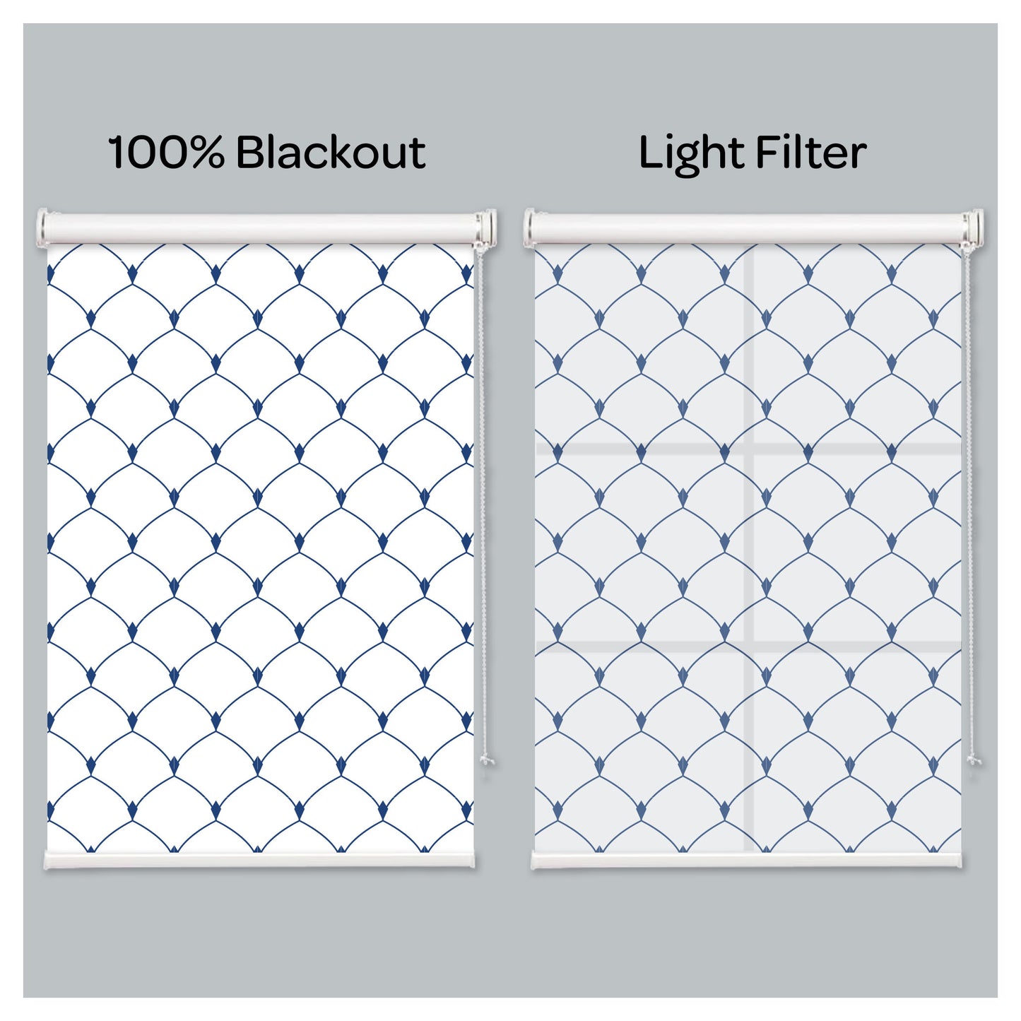 Minimalist Seamless Geometries Window Roller Shade