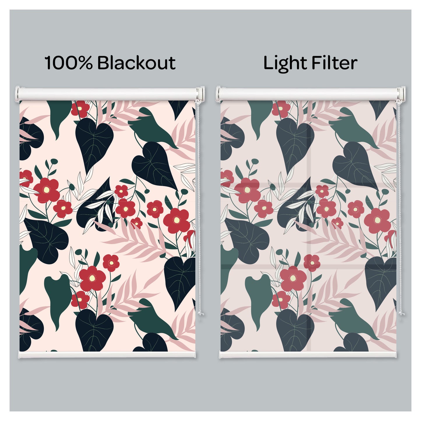 Botanical Garden Flower Pattern Window Roller Shade