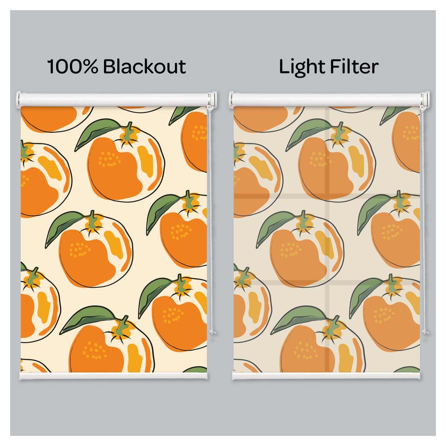 Orange Tangerine Mandarin Print Window Roller Shade
