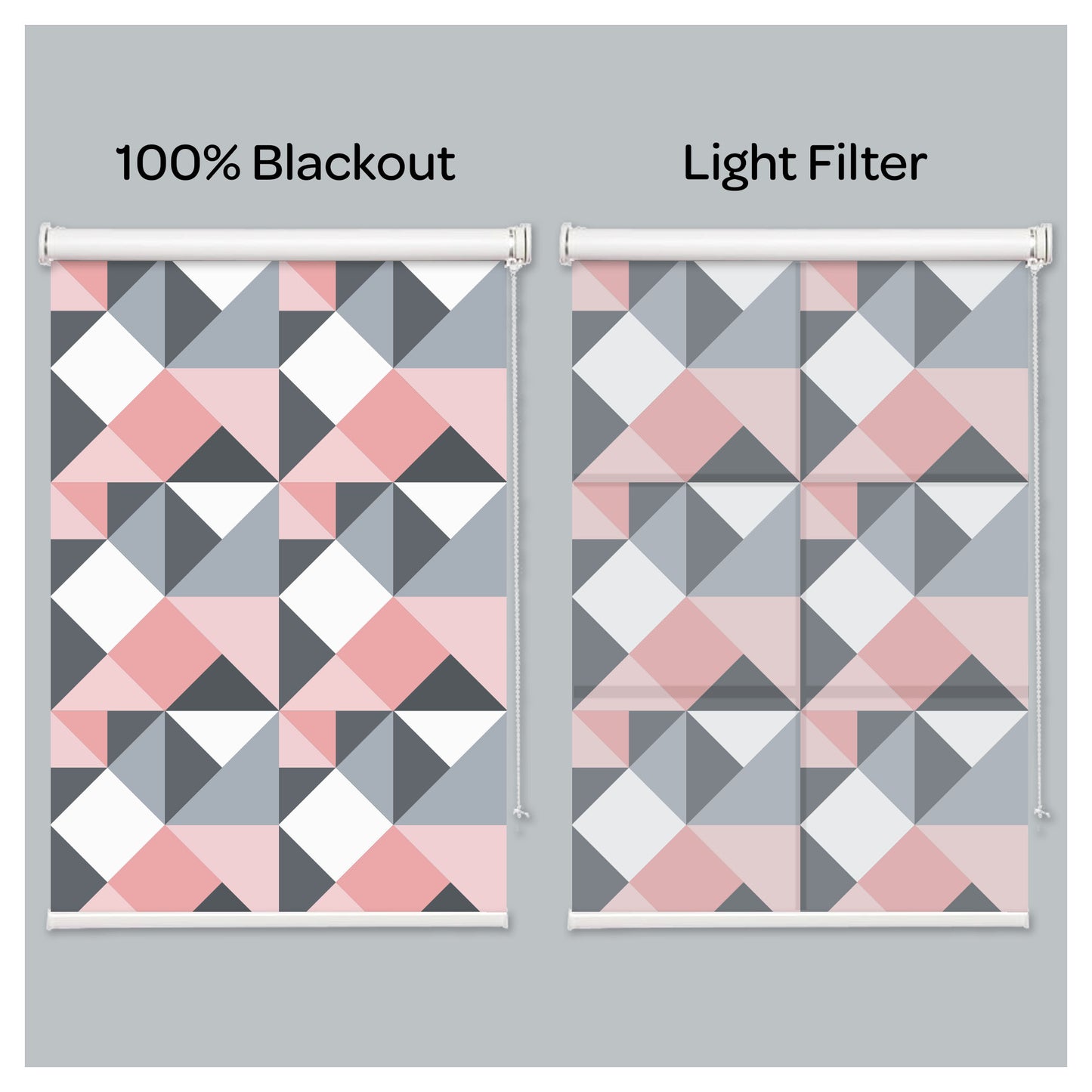Mid Century Geometric Pattern Print Window Roller Shade