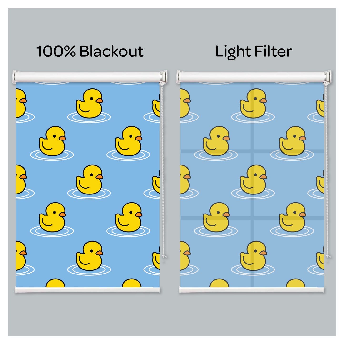 Yellow Duckies Nursery Kid Room Window Roller Shade