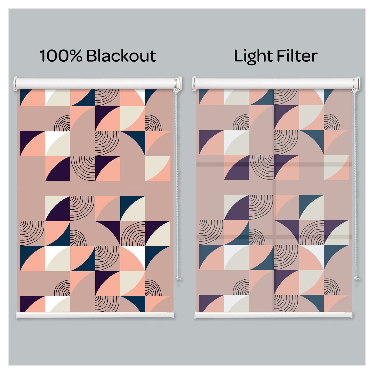 Boho Contemporary Geometric Nordic Art Print Window Roller Shade