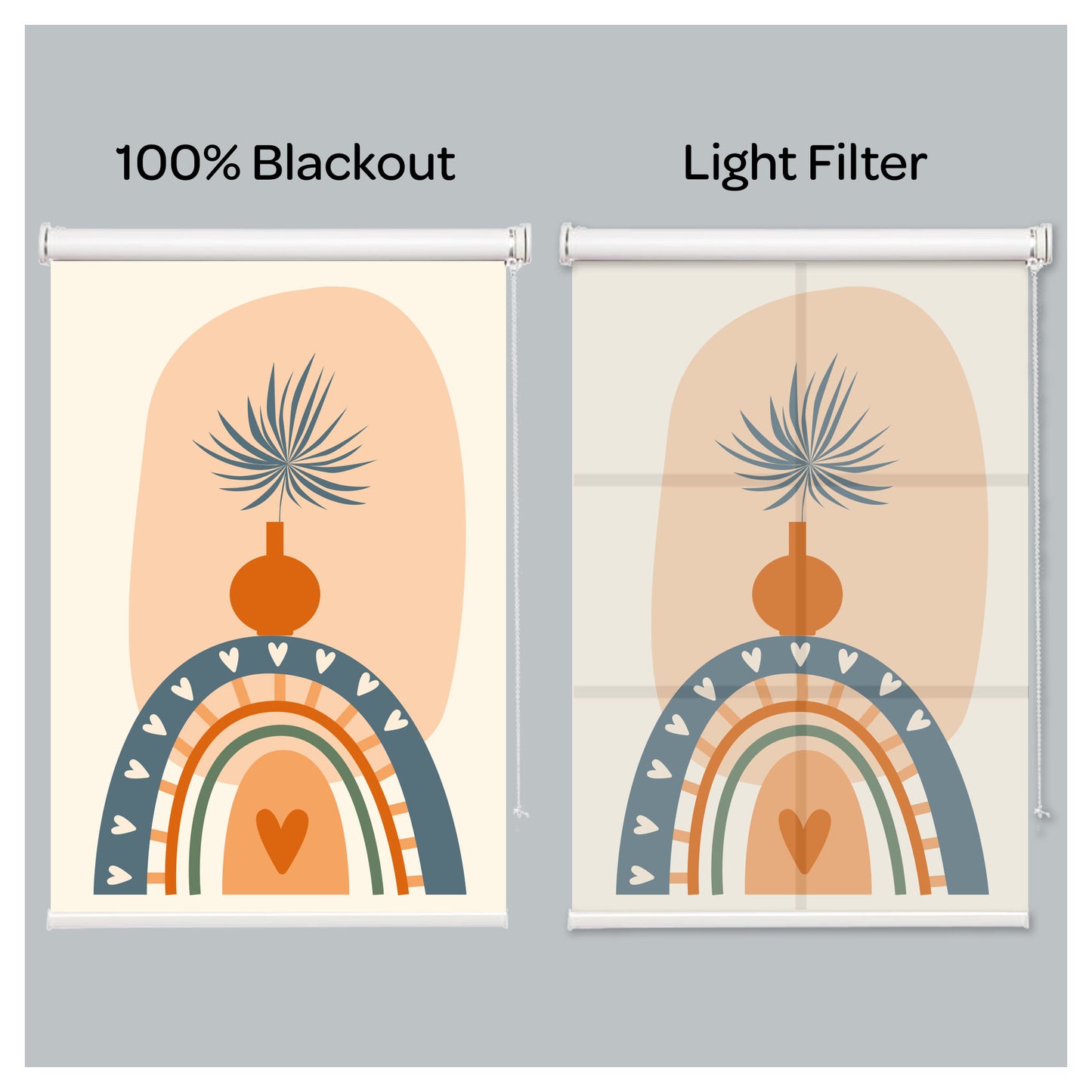 Boho Botanical Foliage Window Roller Shade