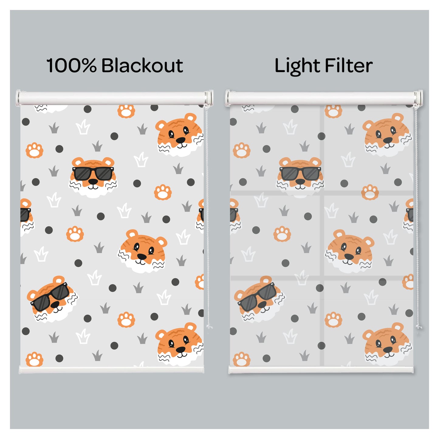 Cartoon Tiger Nursery Room Window Roller Shade