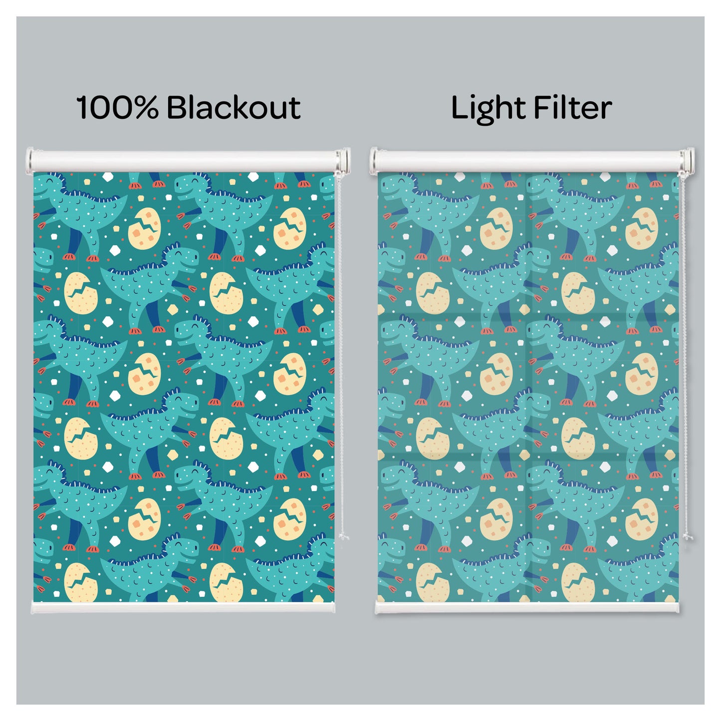 Little Cute Dinosaur Pattern Print Nursery Theme Window Roller Shade