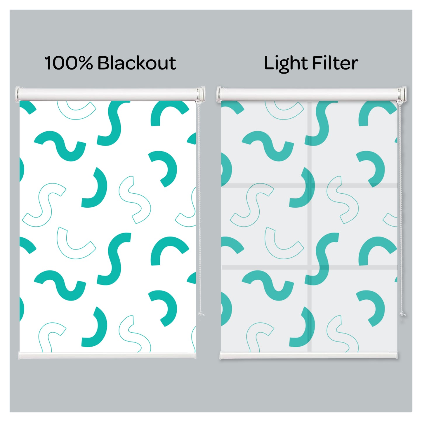 Green S Shapes Window Roller Shade