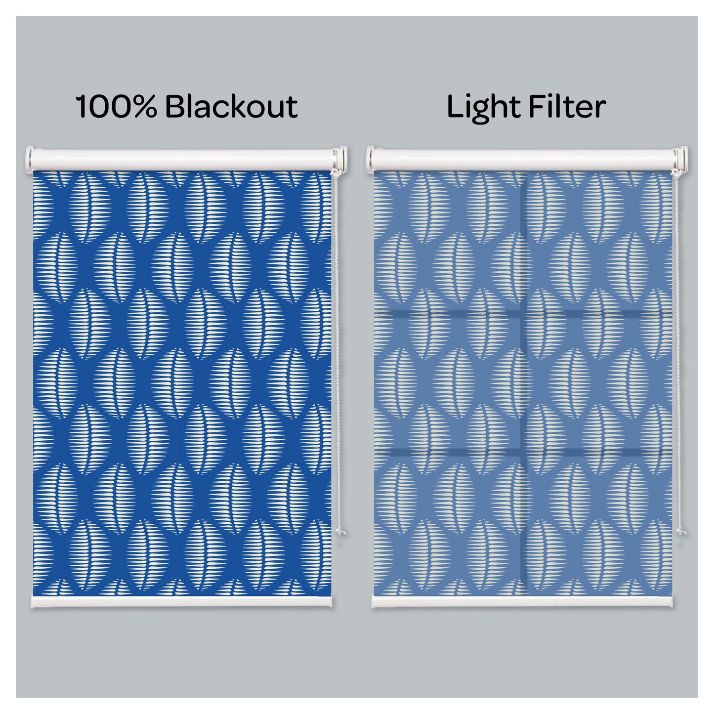 Mid Century Geometric Illusion Blue Window Roller Shade