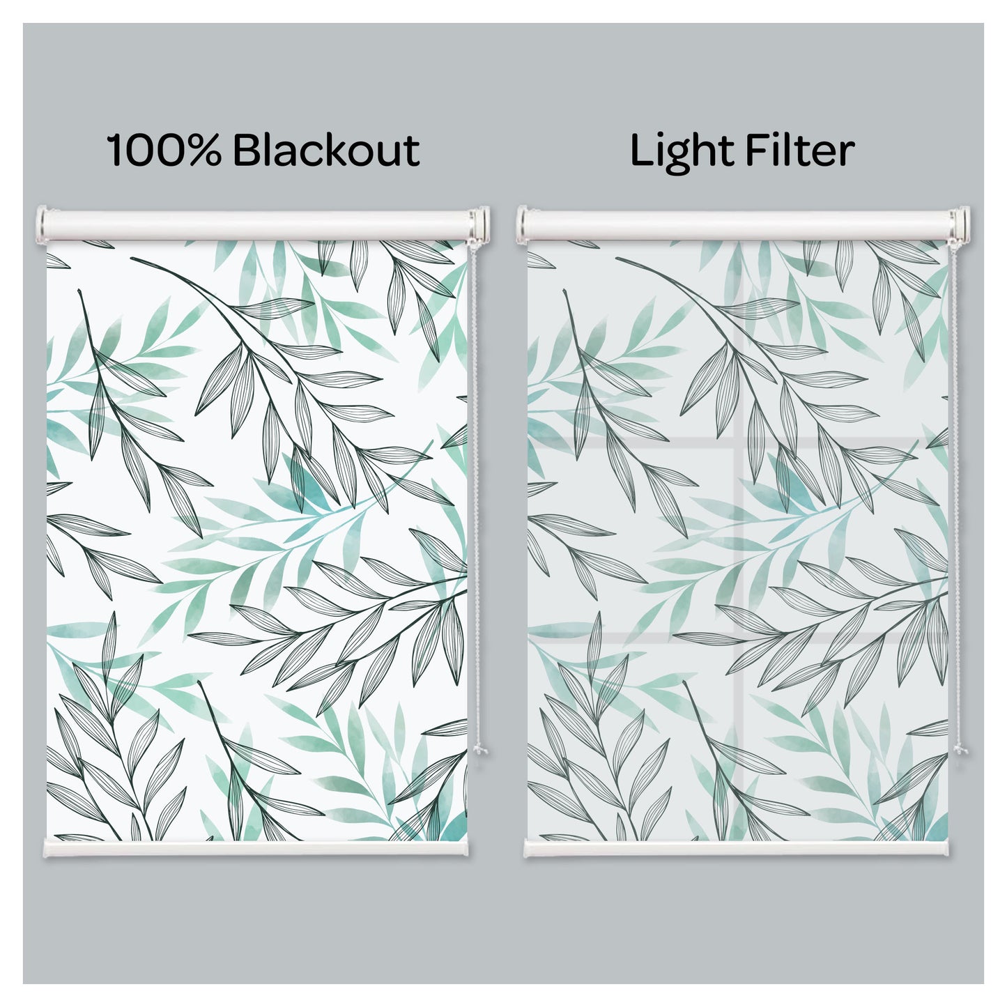 Plant Leaf Botanical Garden Natural Print Window Roller Shade