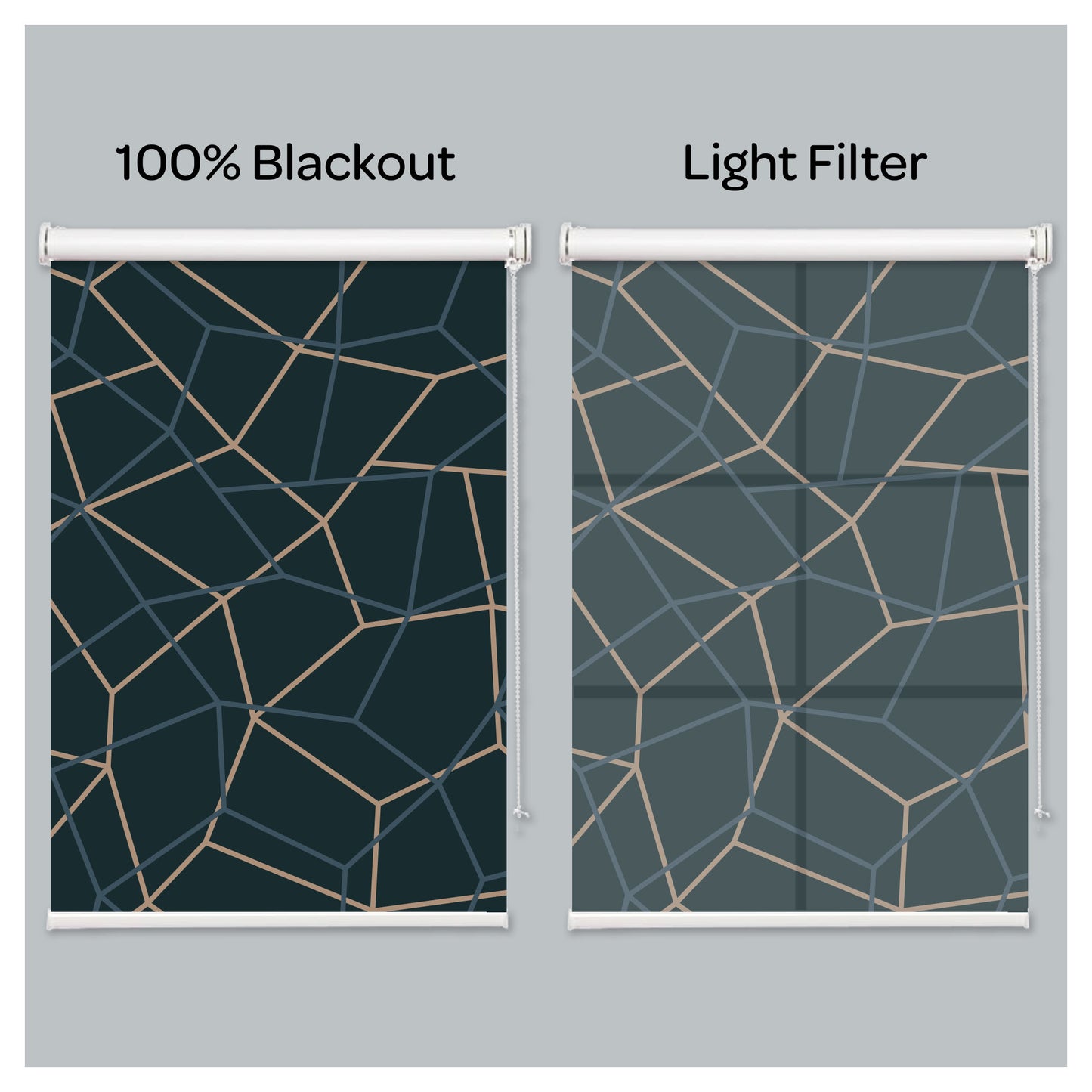 Modern Geometric in Dark Tone Window Roller Shade