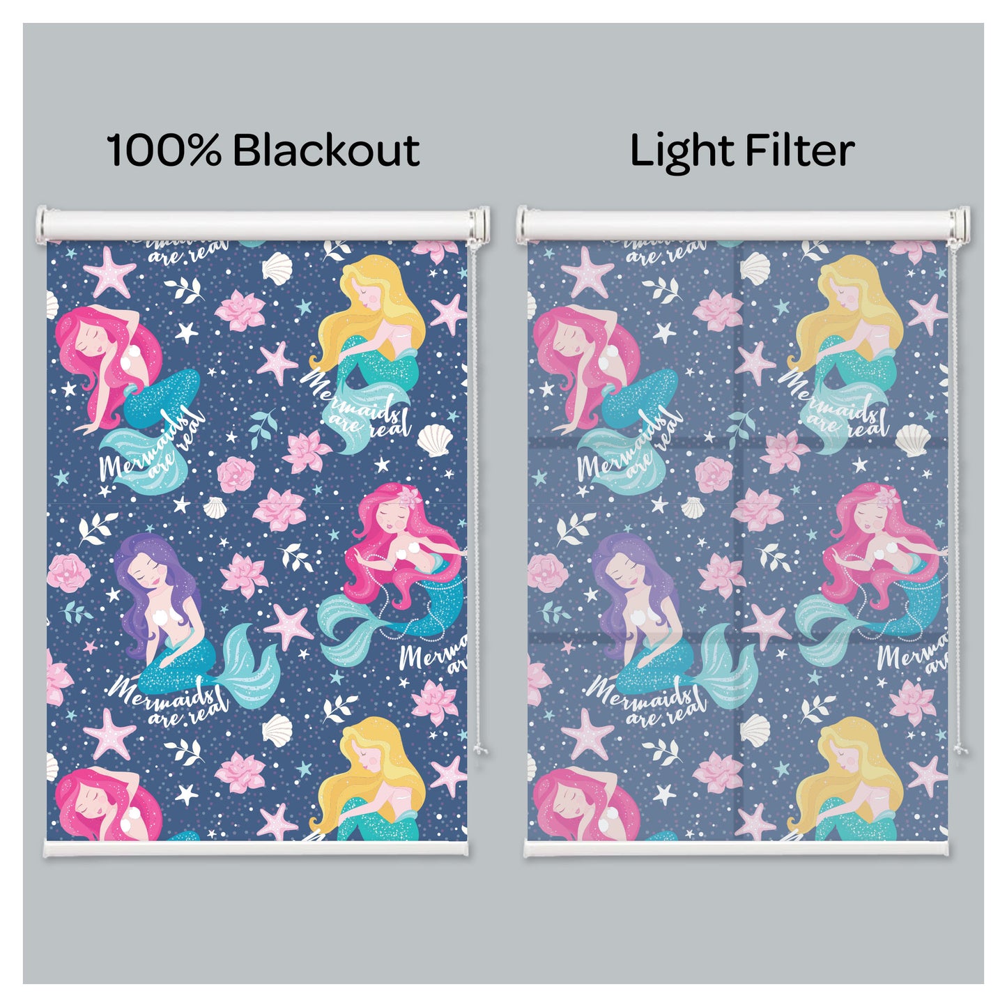 Mermaids are Real Nursery Kid Room Window Roller Shade