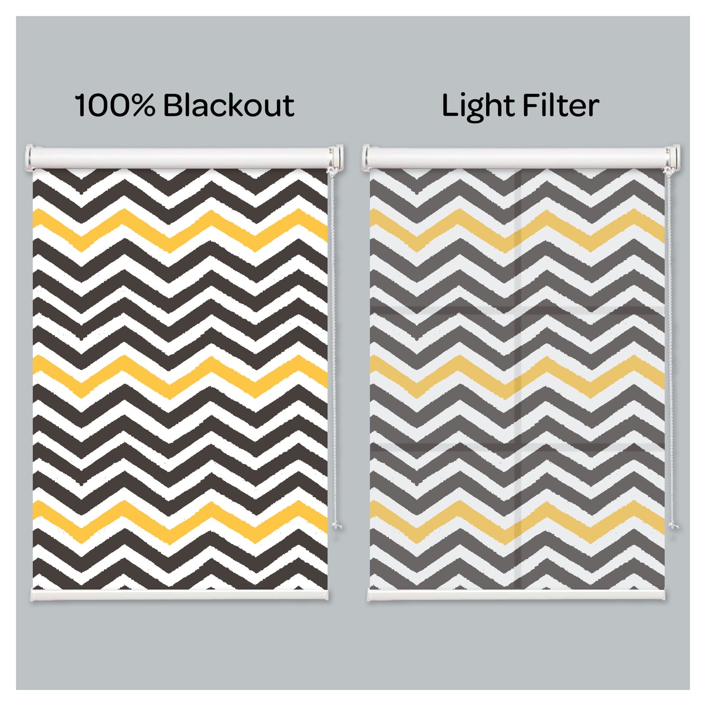 Colorful Zig Zag Print Window Roller Shade