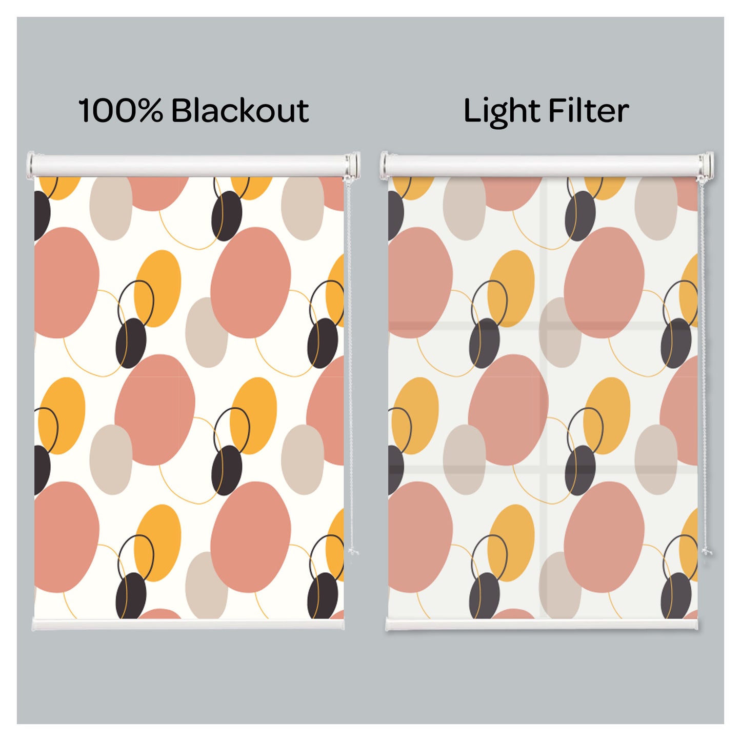 Mid Century Geometry Organic Shape Window Roller Shade