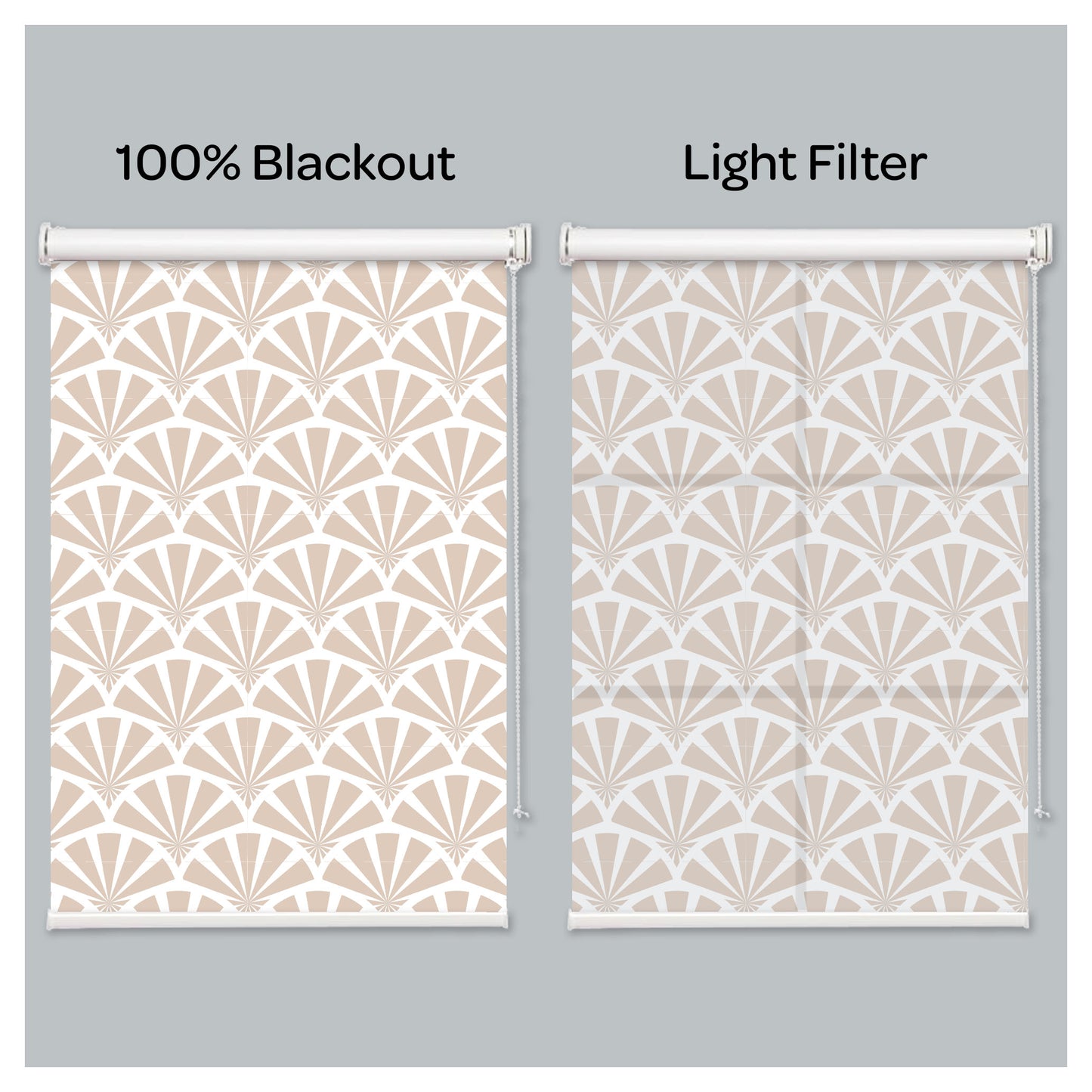 Contemporary Japanese Harisen Hand Fan Print Window Roller Shade