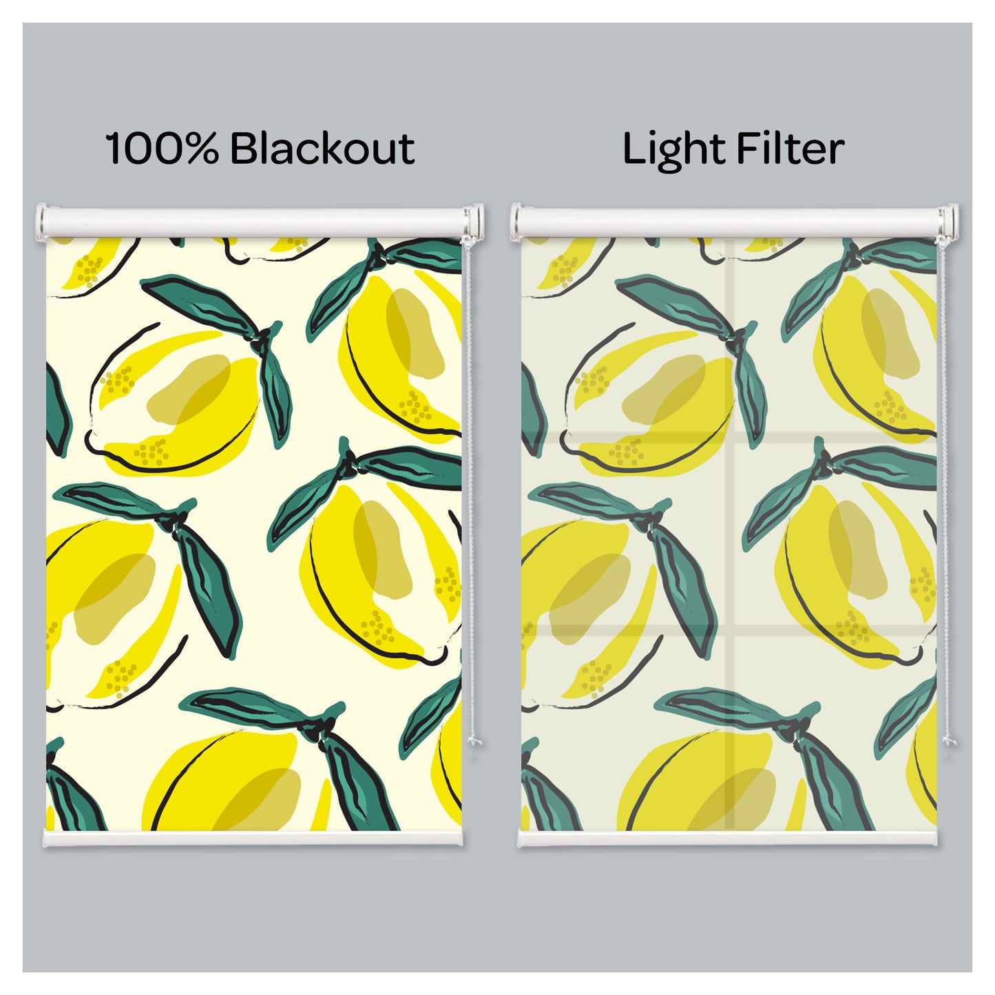 Hand Painted Lemon Window Roller Shade