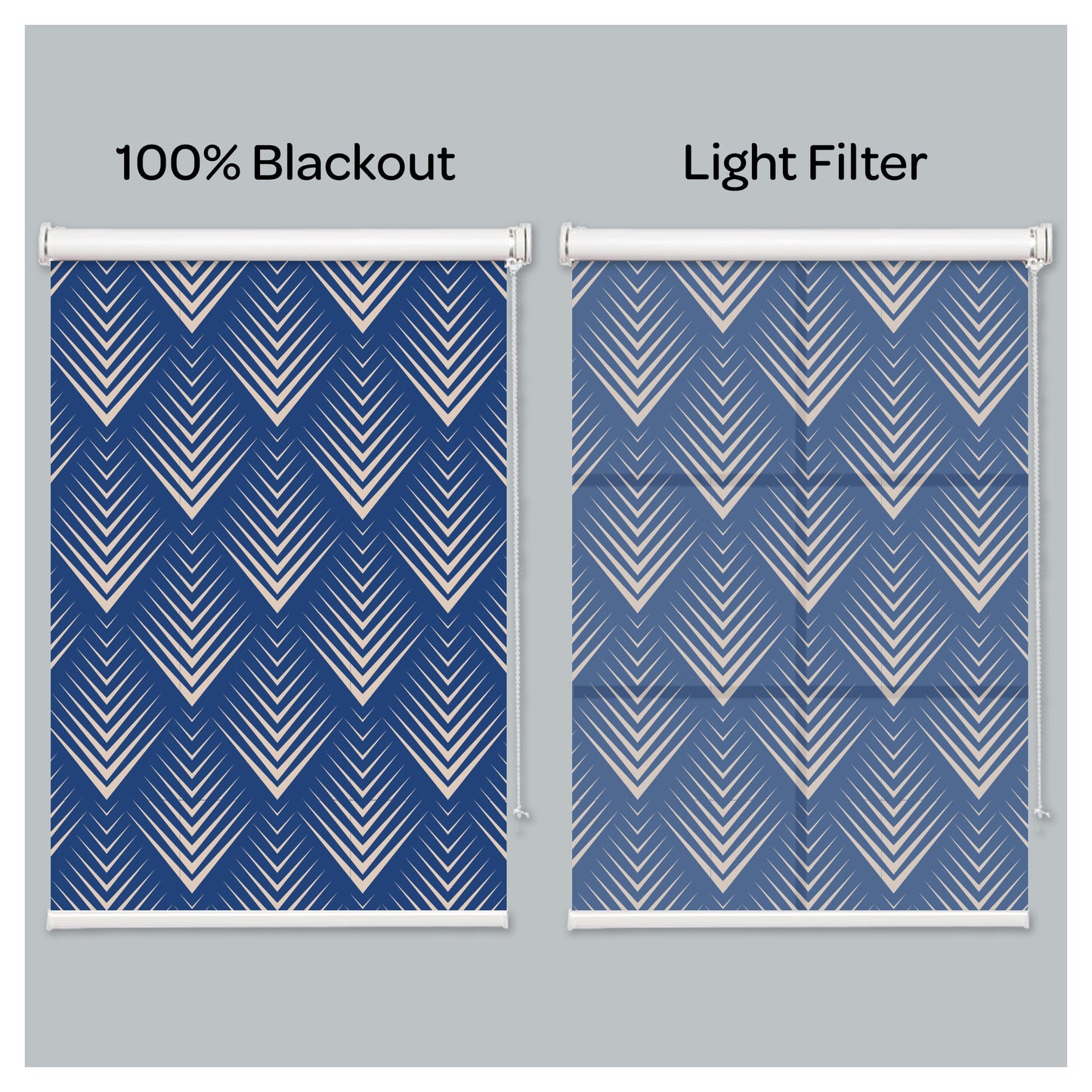 Mid Century Blue Geometry Window Roller Shade
