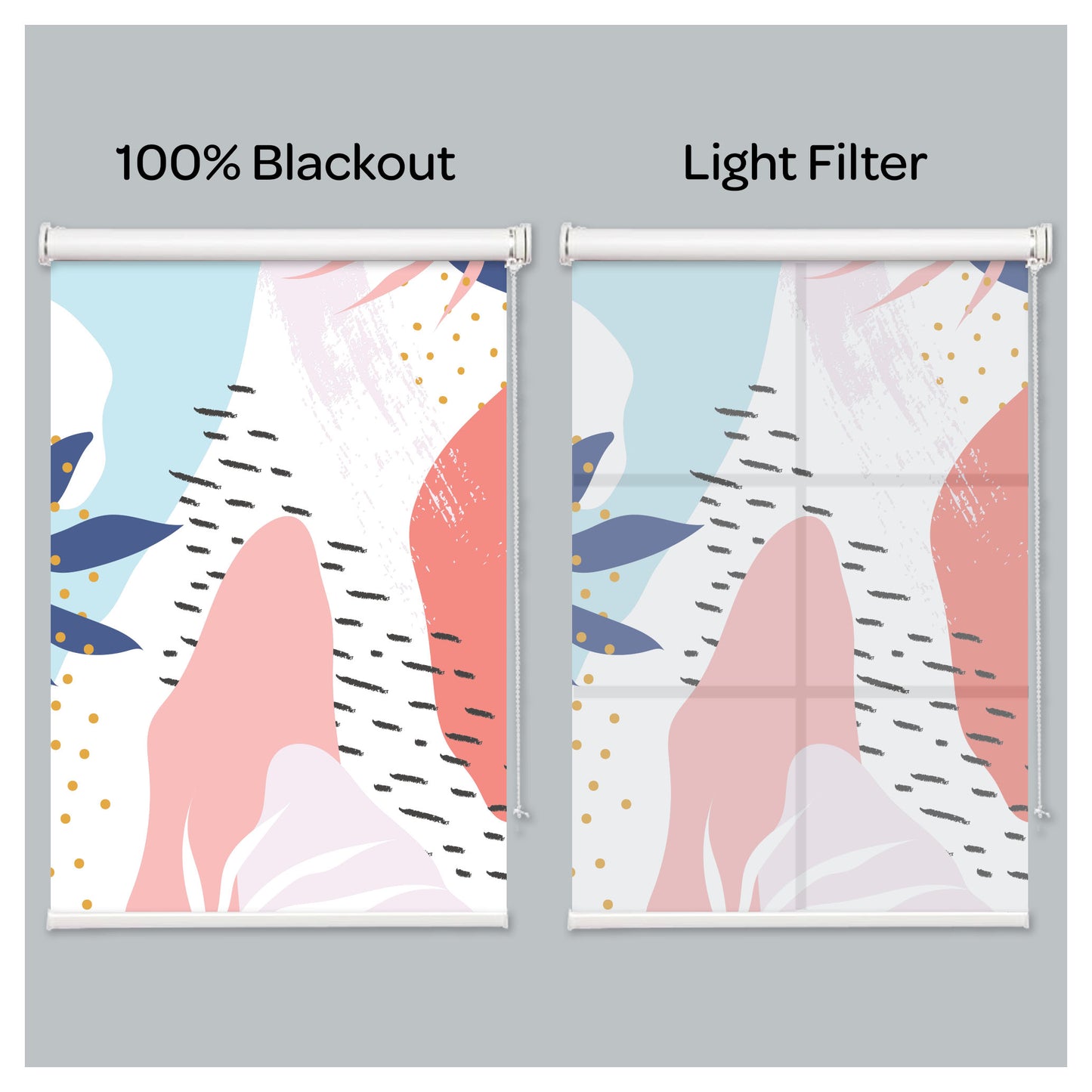 Abstract Organic Shapes Pastel Color Window Roller Shade