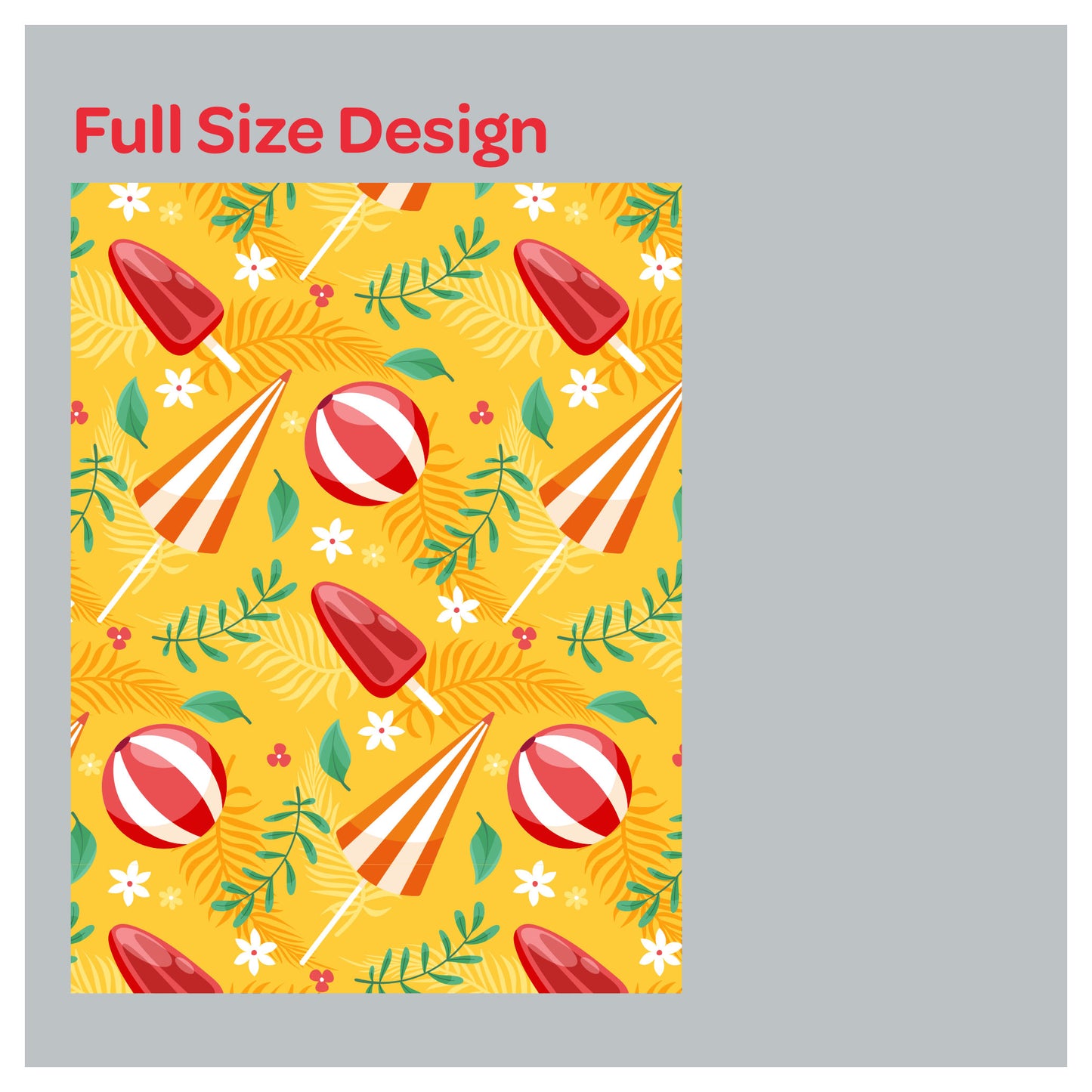 Summer Vibes Beach Ball Popsicle Yellow Window Roller Shade