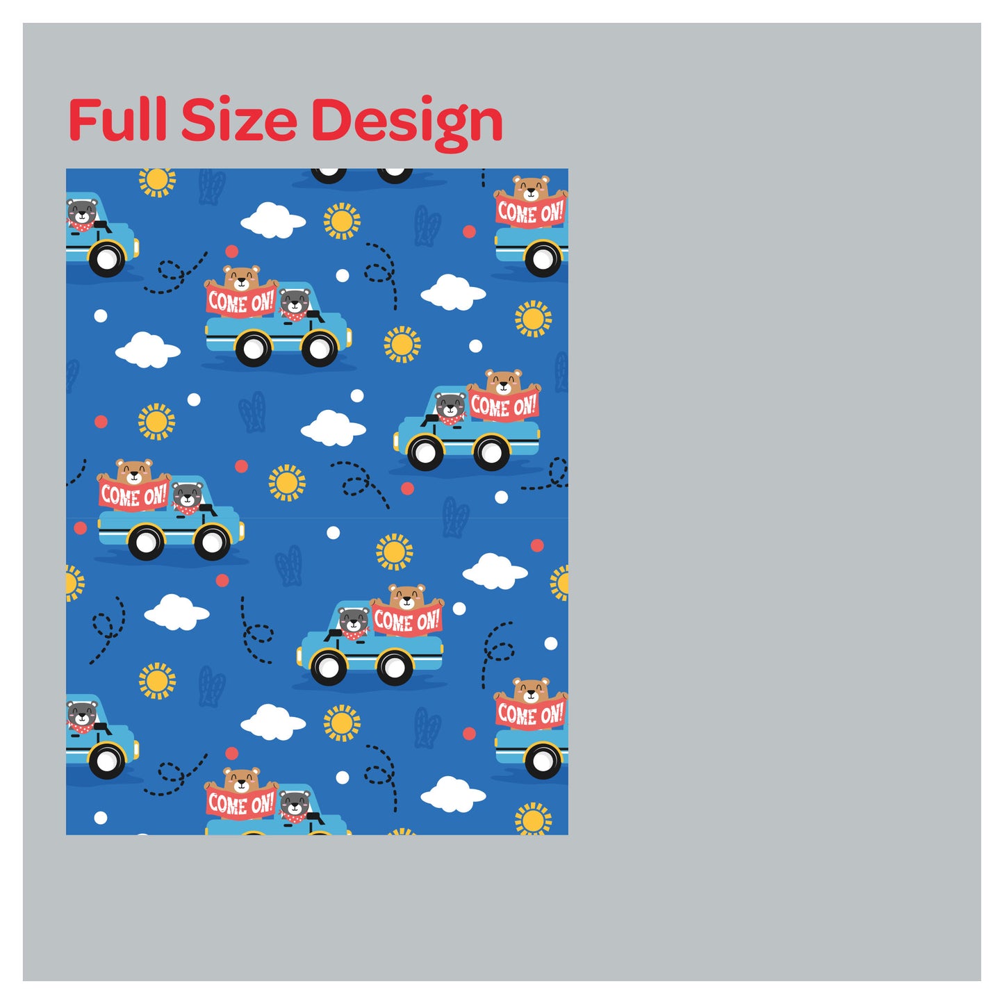 Happy Bears in the Bus Nursery Blue Window Roller Shade