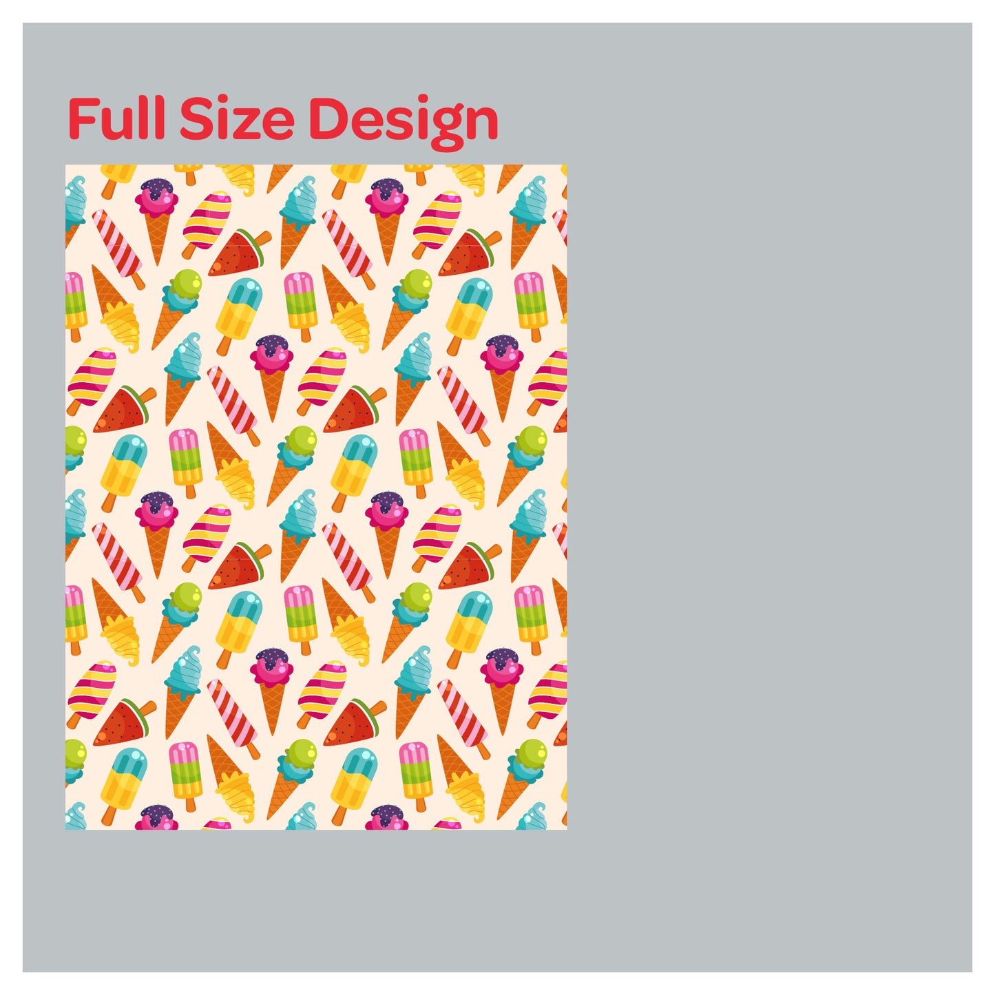 Ice-Cream Summer Pattern Print Theme Window Roller Shade