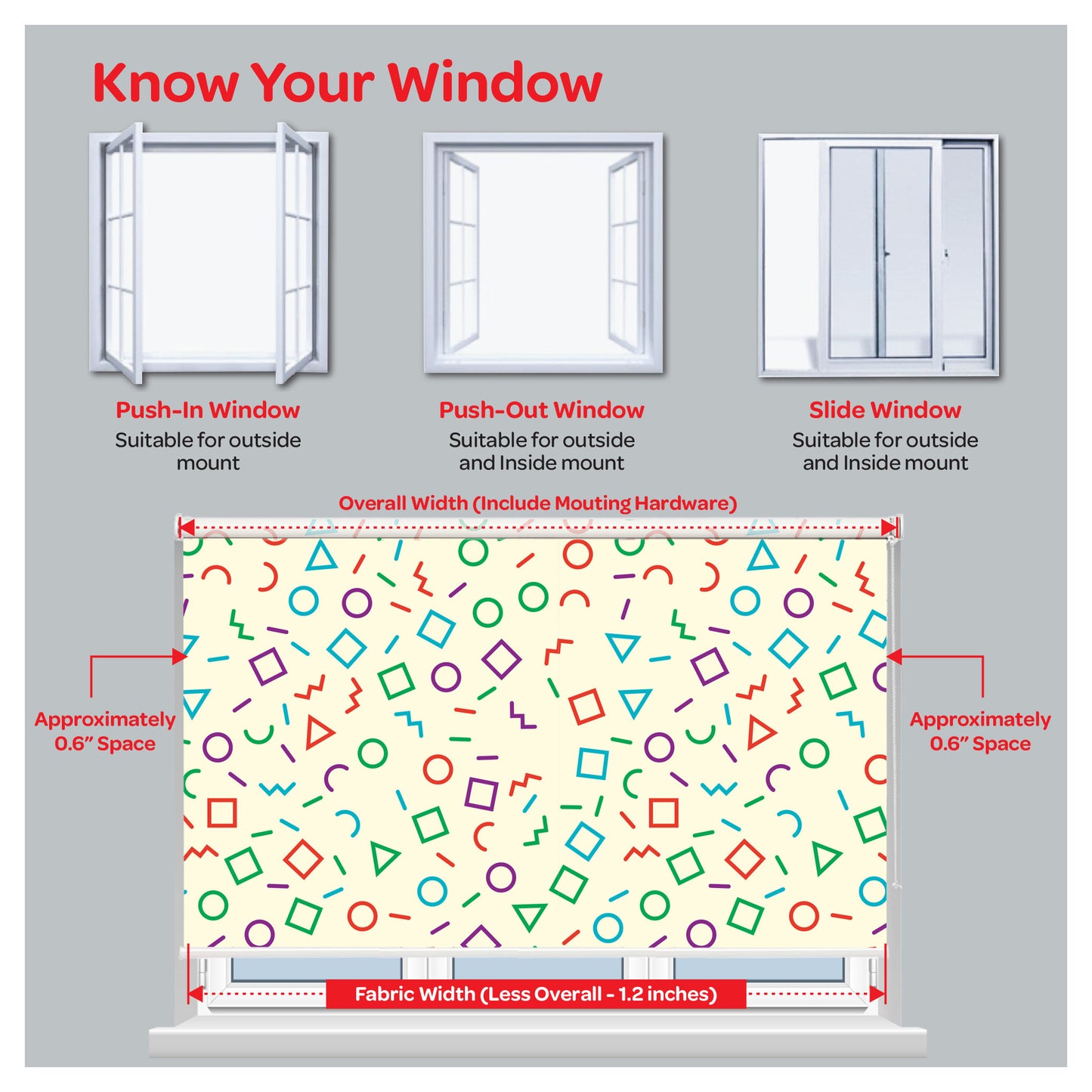Colored Confetti Window Roller Shade