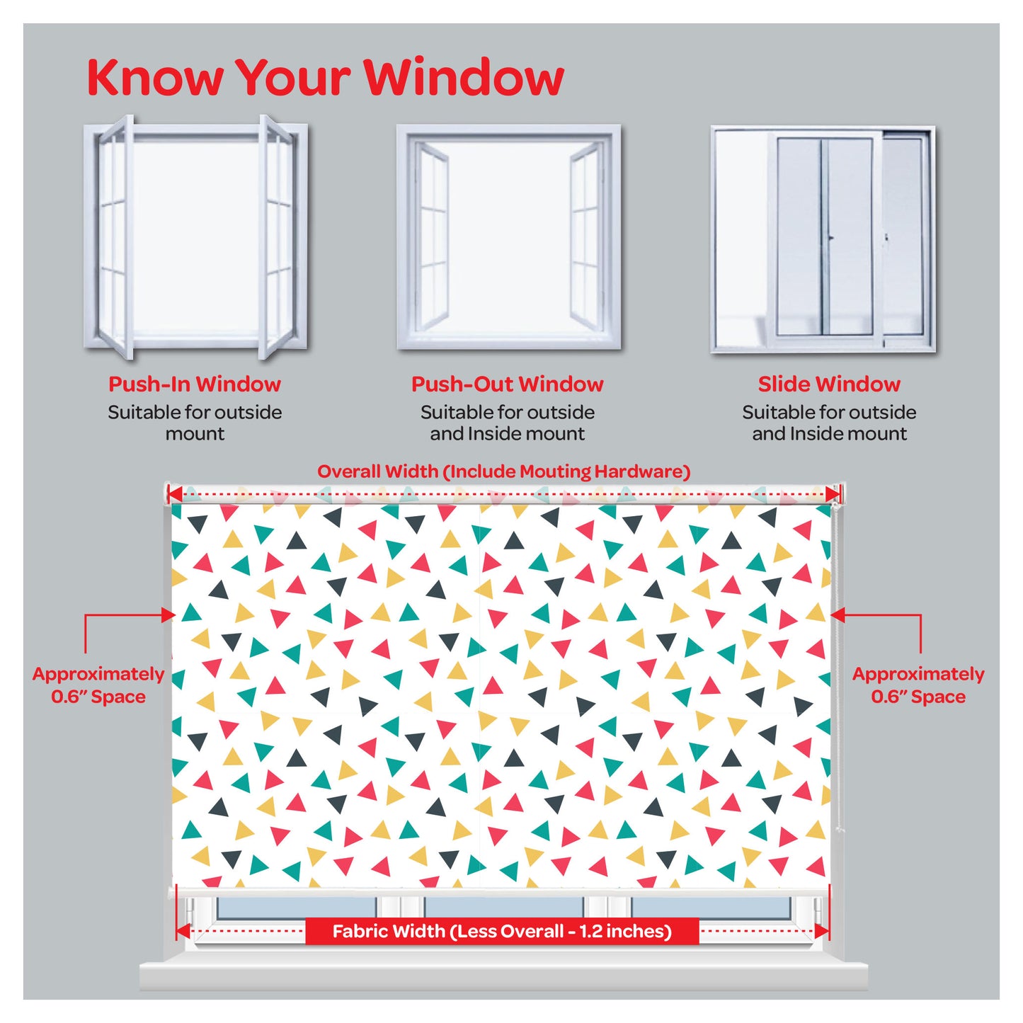 Triangle Confetti Colorful Window Roller Shade
