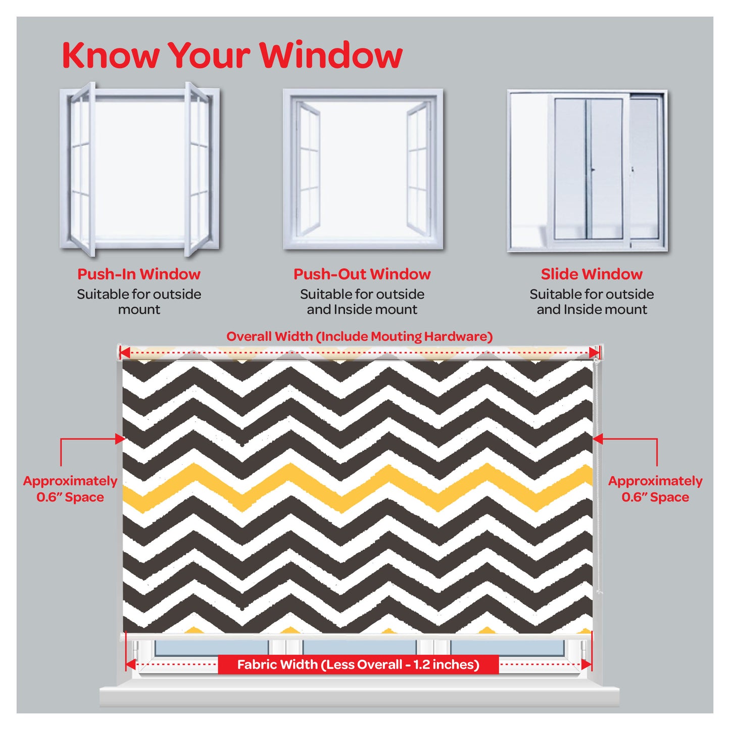 Colorful Zig Zag Print Window Roller Shade