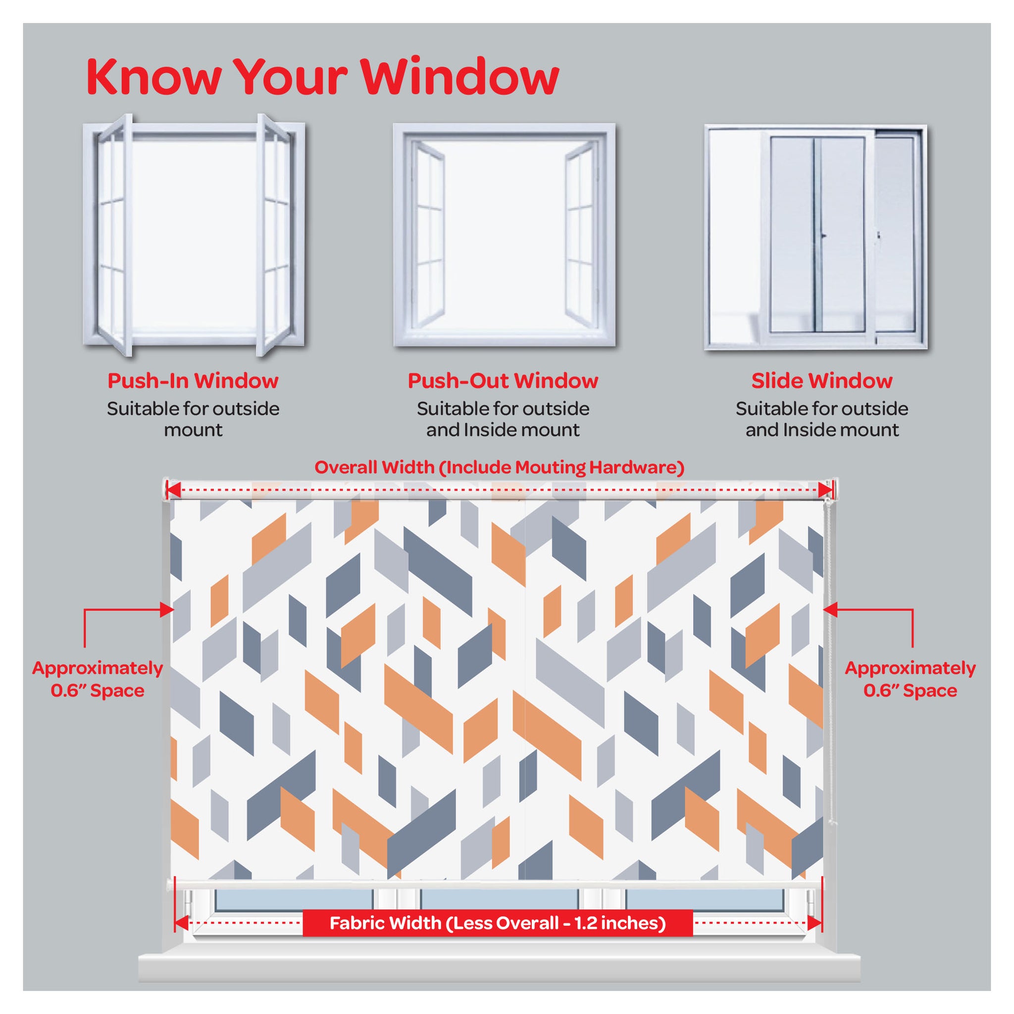 Window Shade Spindle Contemporary Geometric Pattern Print Window Roller Shade – Art Shades
