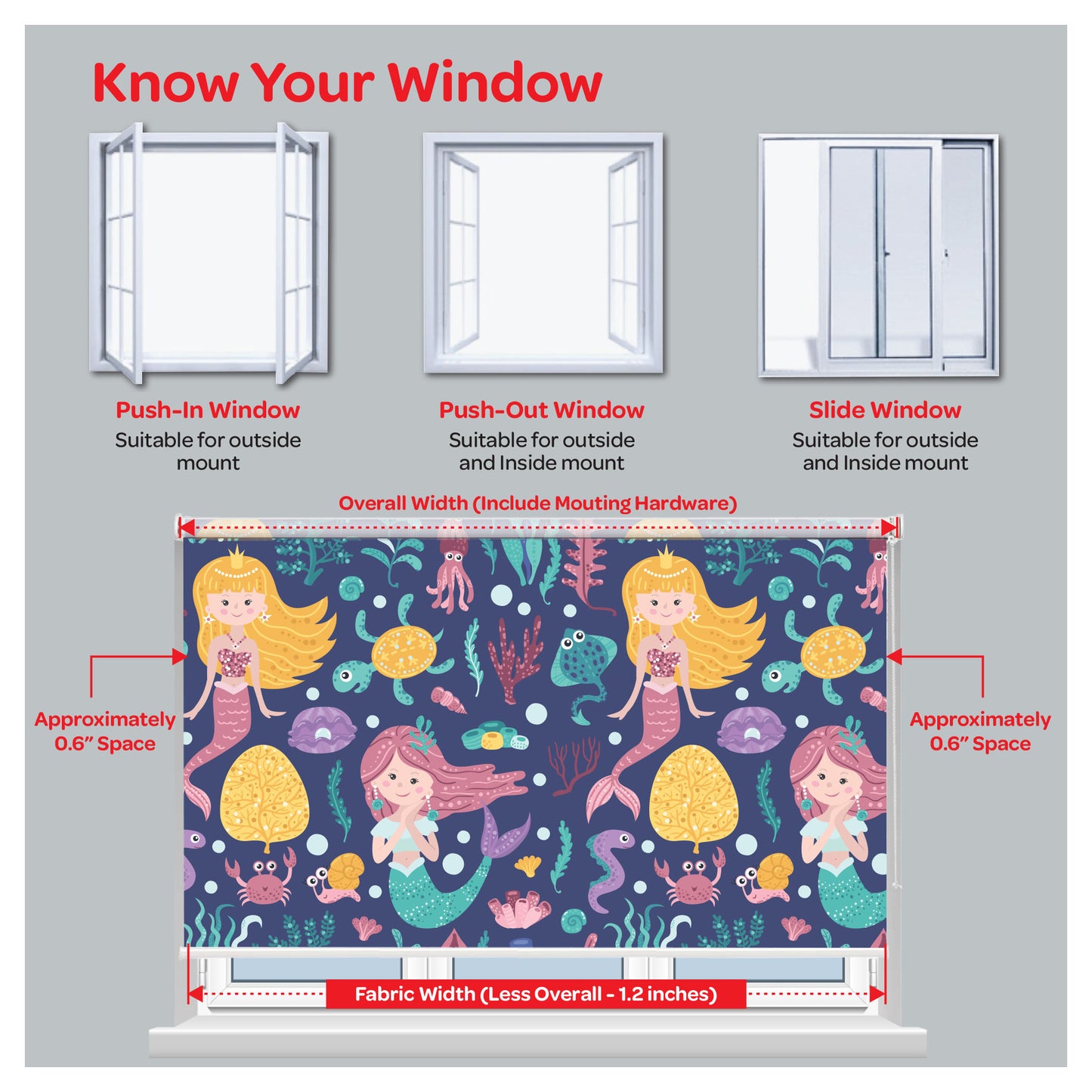 Mermaid in Seaworld Window Roller Shade