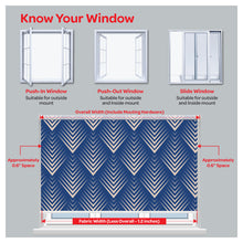 Load image into Gallery viewer, Mid Century Blue Geometry Window Roller Shade
