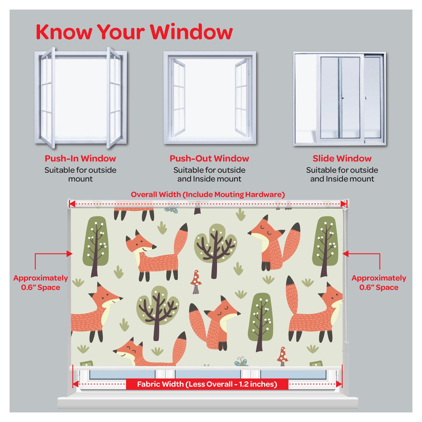 Nursery Fox in Forest Window Roller Shade
