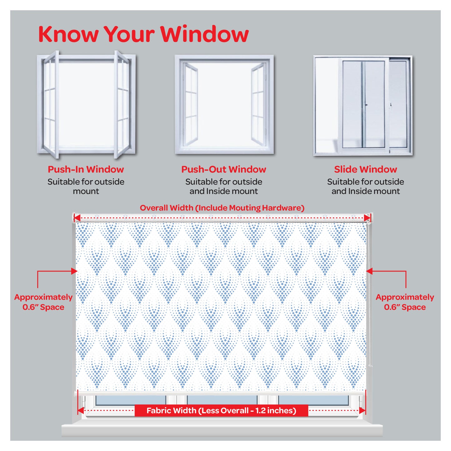 Blue Geometries White Window Roller Shade