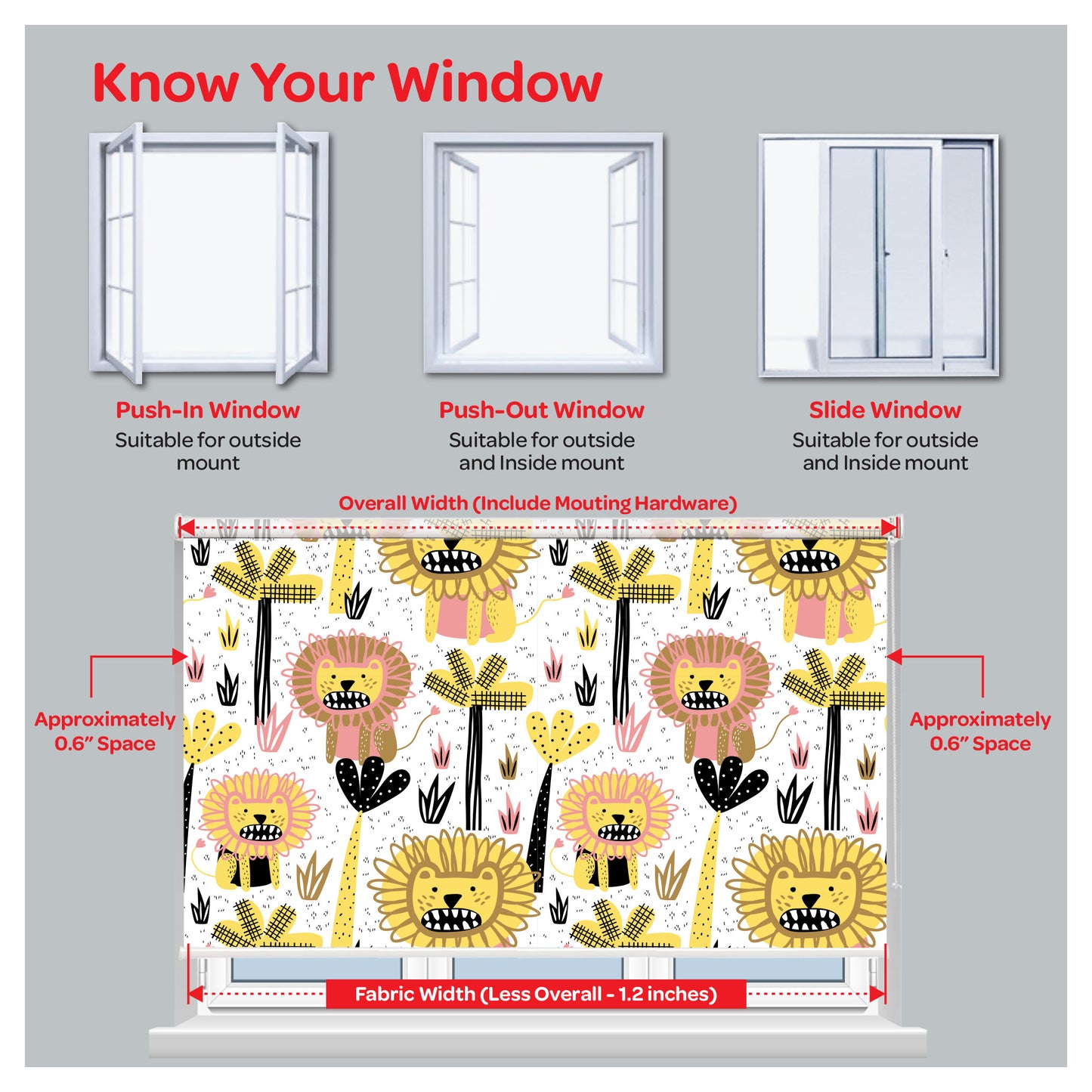 Nursery Lion Window Roller Shade