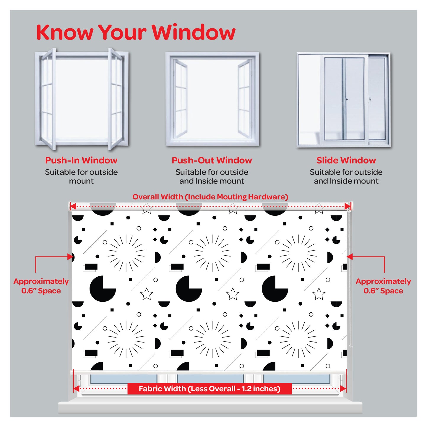 Geometric Scandinavian Nordic Print Window Roller Shade