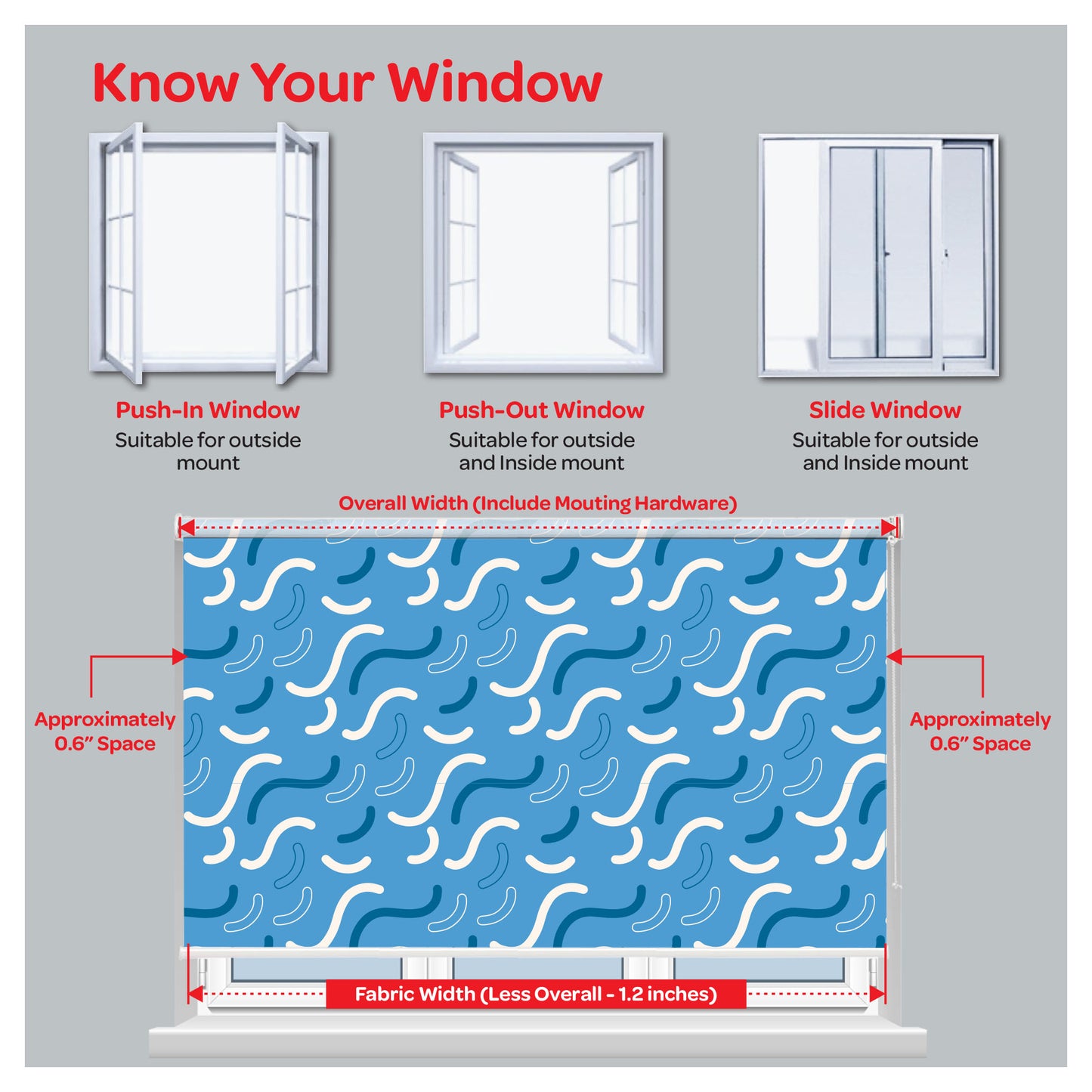 Ocean Blue Organic Shapes Window Roller Shade