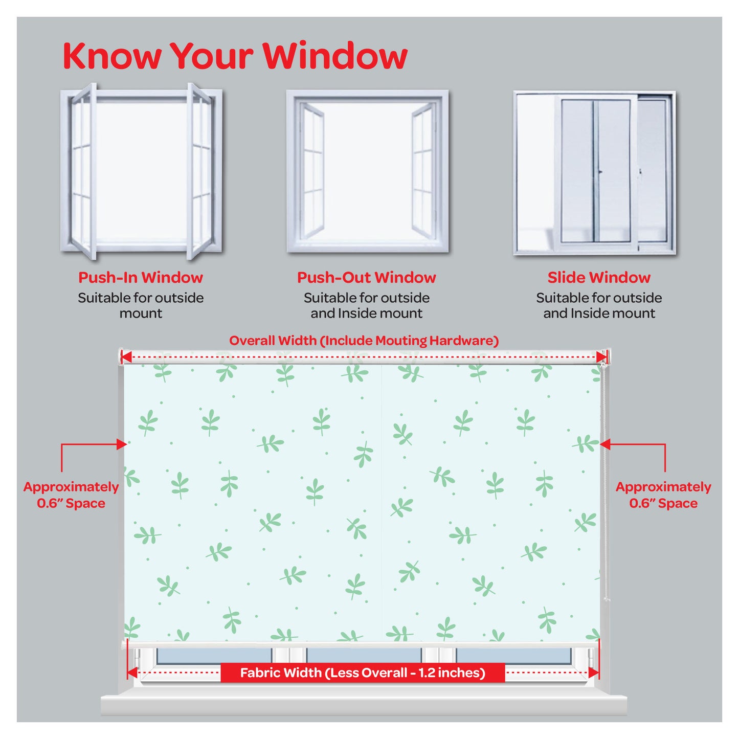 Botanical Leaf Plant Cactus Print Window Roller Shade