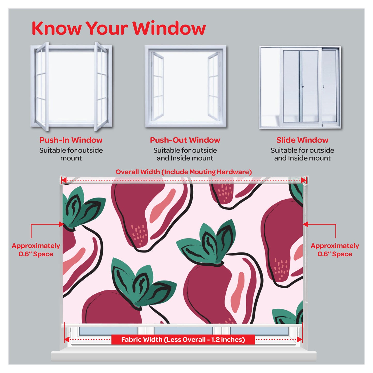 Strawberry Fruits Window Roller Shade