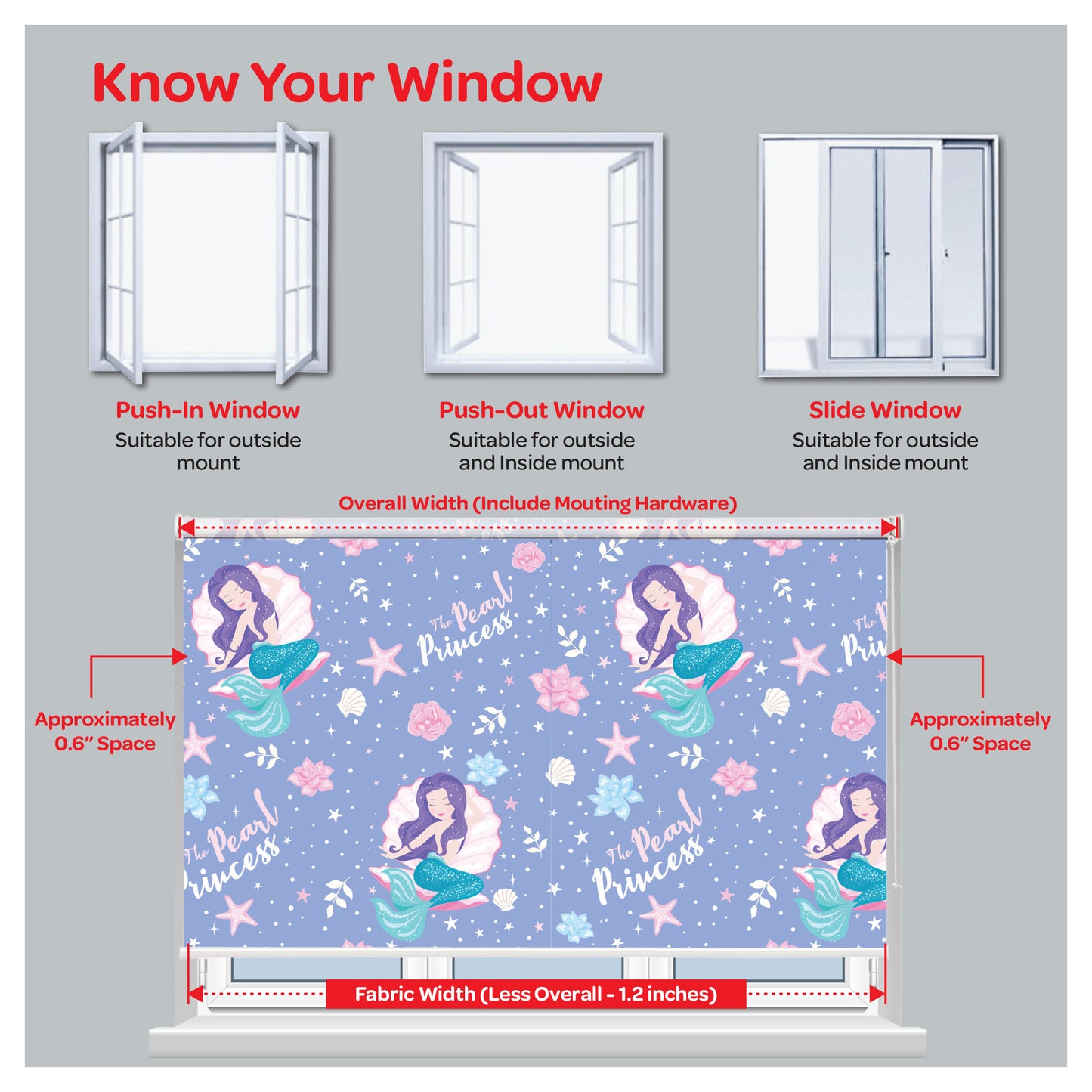 Mermaid The Pearl Princess Window Roller Shade