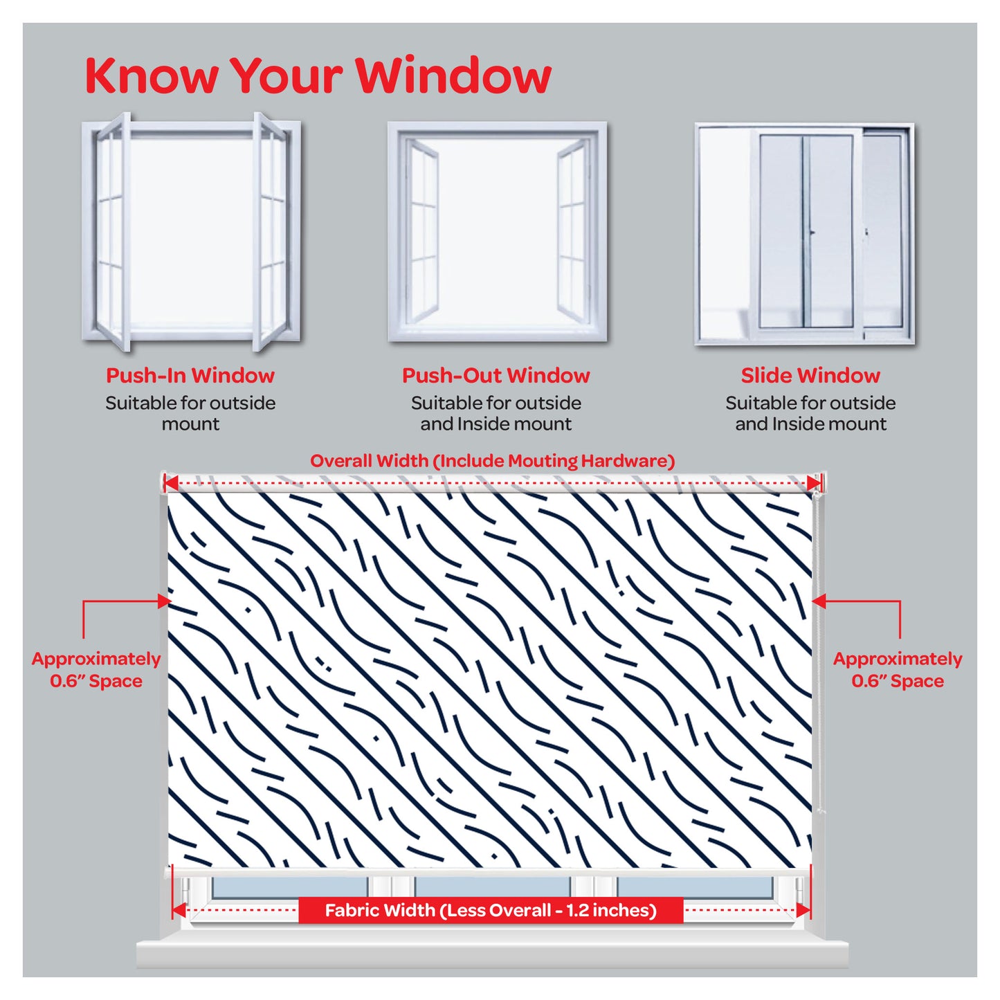 Lines Pattern in White Background Window Roller Shade