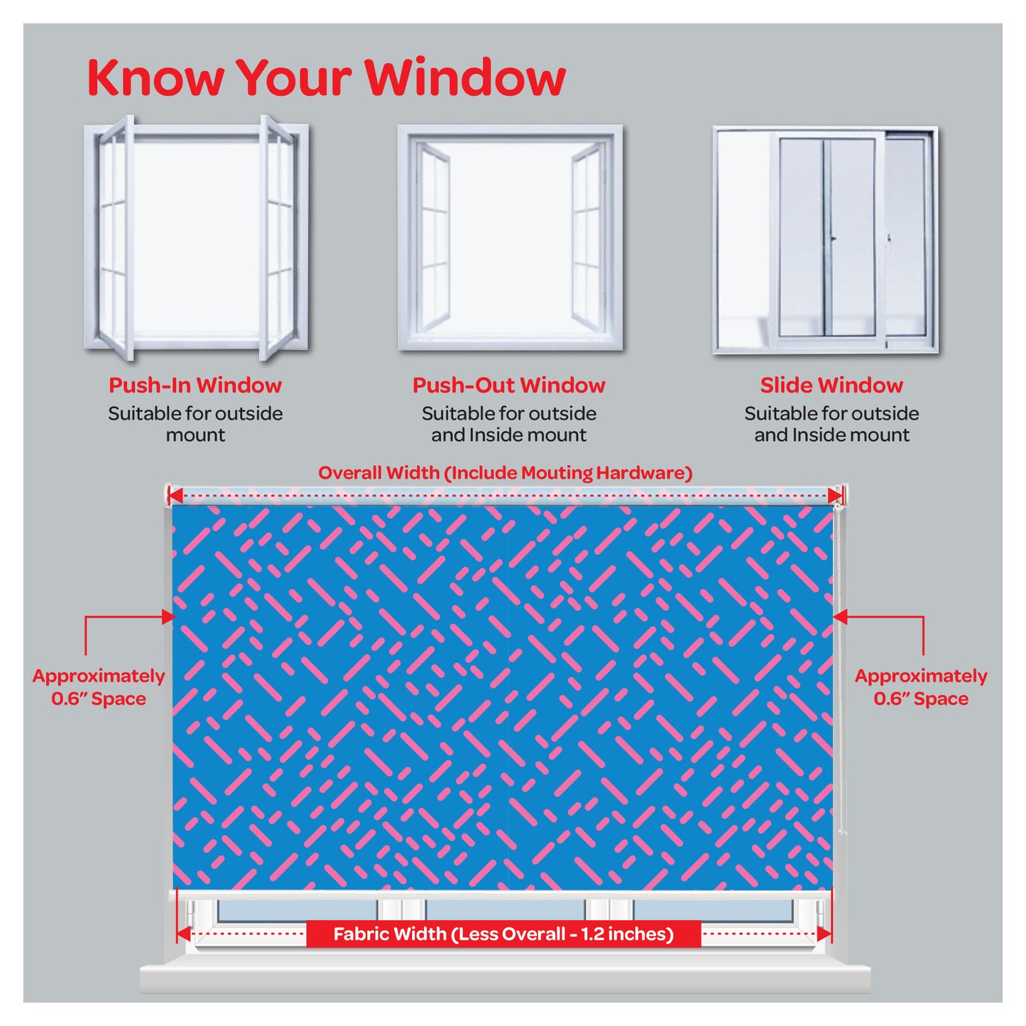 Geometric Blue Window Roller Shade