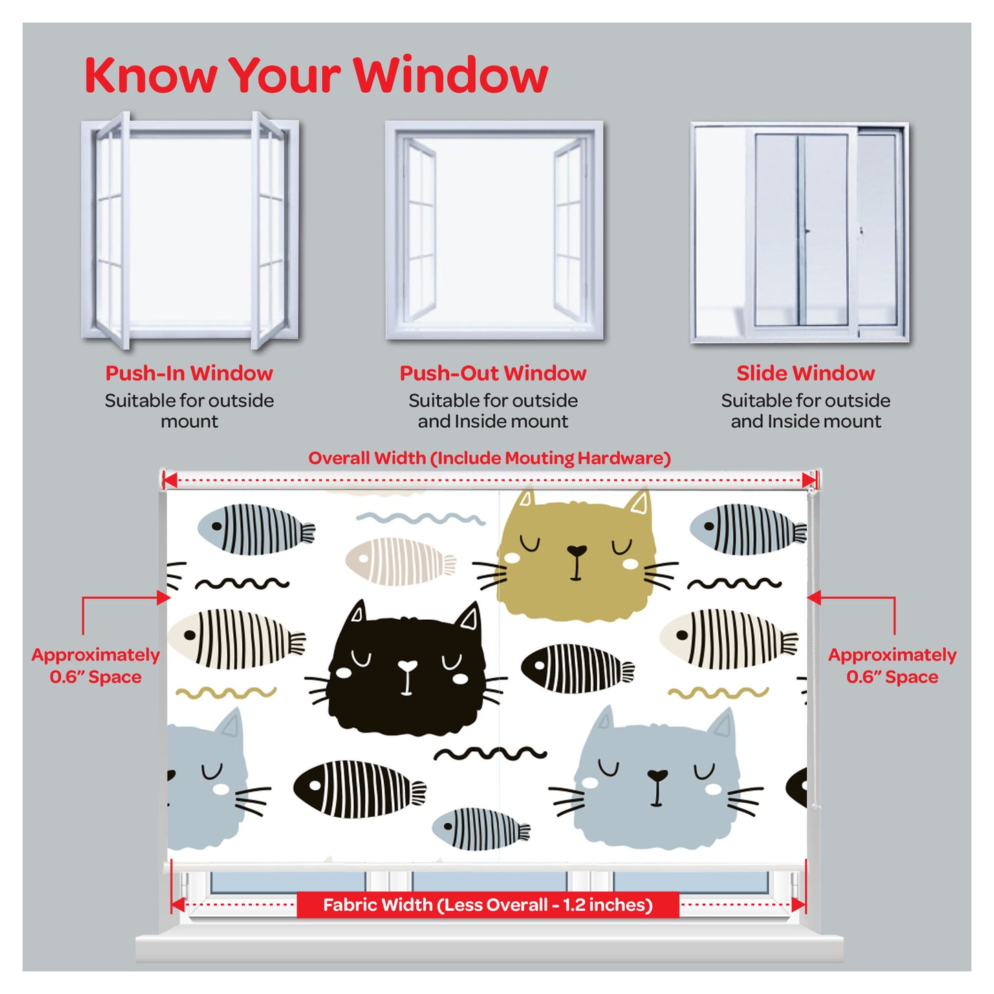 Kitty Cat Print Nursery Theme Window Roller Shade