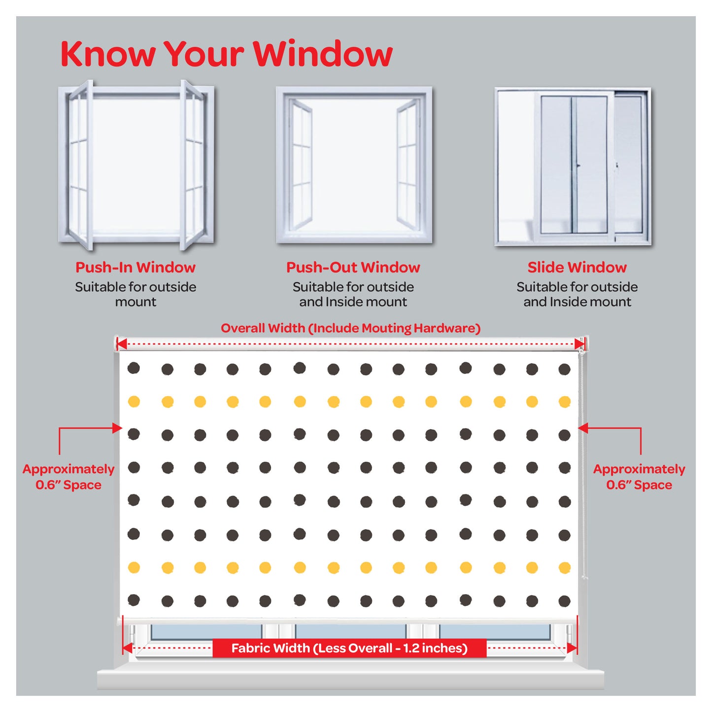 Minimalist Polka Dot Window Roller Shade
