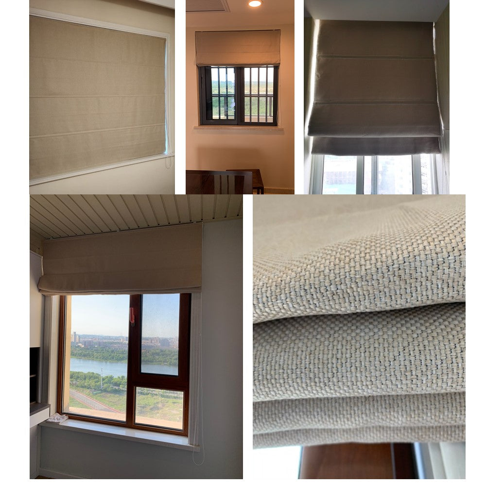 Upholstery Thick Linen Fabric Window Roman Shade